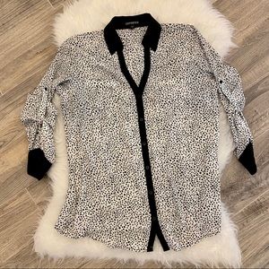 Express Portofino Polka dot button down shirt M